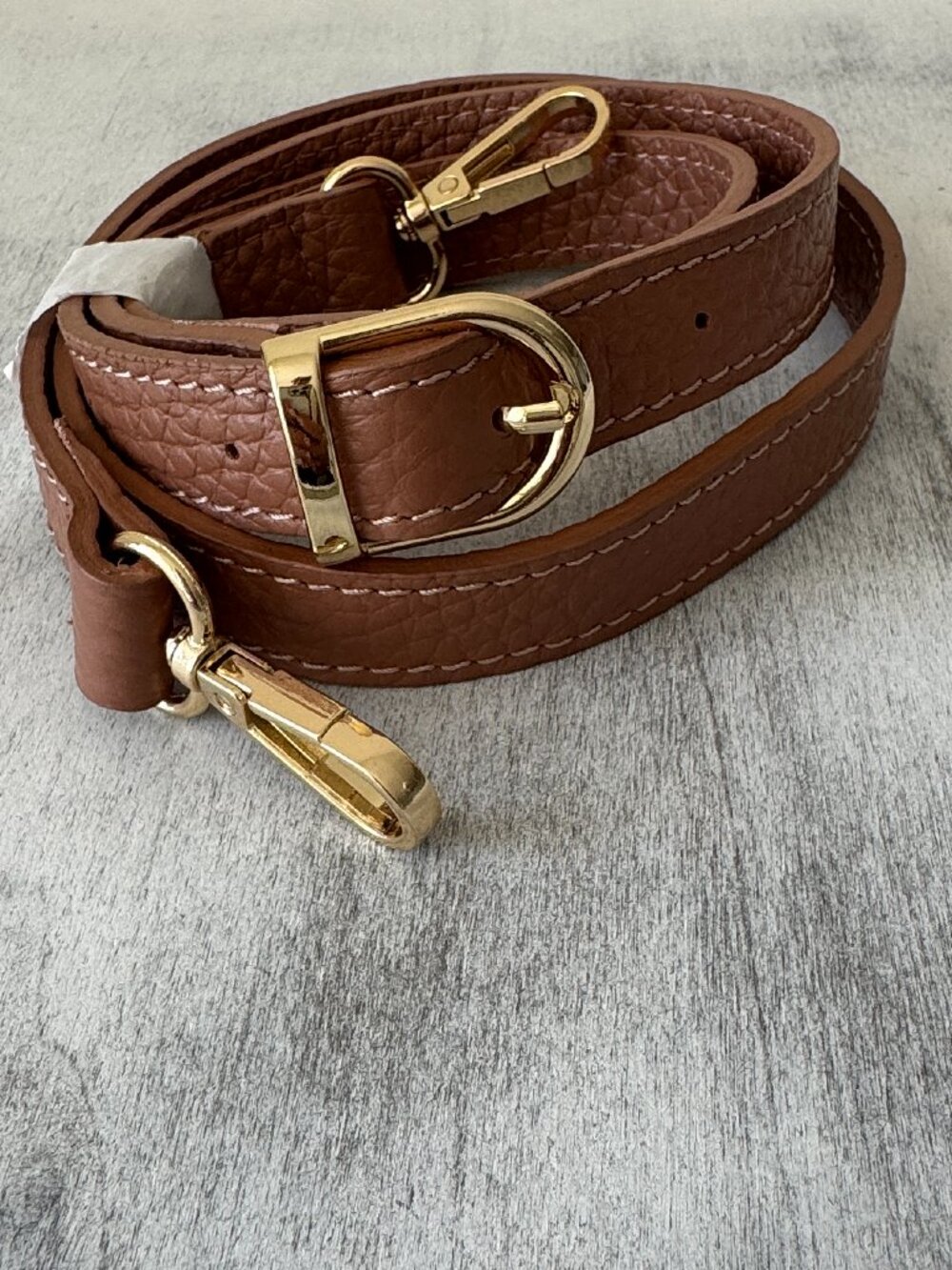 CLIP-ON GENUINE LEATHER REPLACEMENT SHOULD XBODY STRAP TAN BROWN S